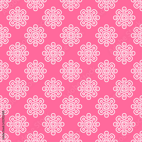 Bright pink background Wallpaper with flower pattern