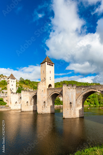 Pont Valentre across the Lot River in Cahors south west France