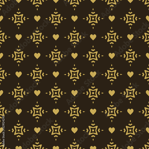 Dark background Wallpaper with a gold seamless pattern on a black background  vector image
