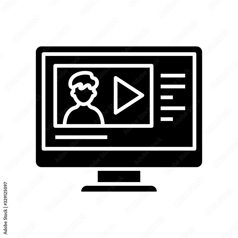 Video summary black icon, concept illustration, vector flat symbol, glyph sign. Video summary black icon, concept illustration, vector flat symbol, glyph sign.