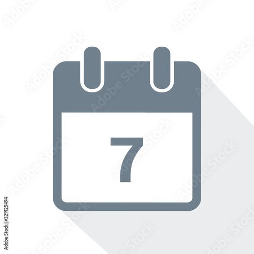 simple calendar icon 7 on white background vector illustration EPS10