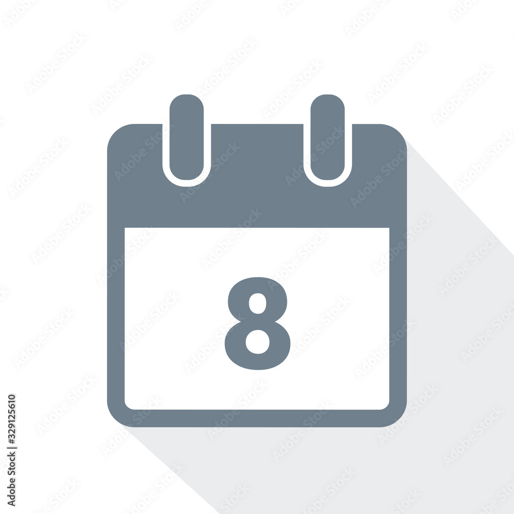 simple calendar icon 8 on white background vector illustration EPS10 simple calendar icon 8 on white background vector illustration EPS10