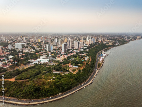 Aerial view of beautiful coast of Maputo  Costa do Sol  Mozambique