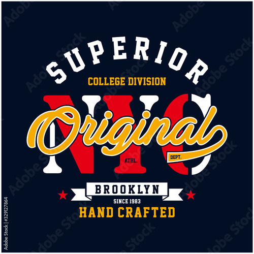 College vector label and print design for t shirt