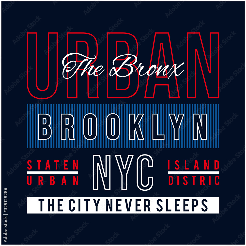 the bronx brooklyn typography design t shirt vector