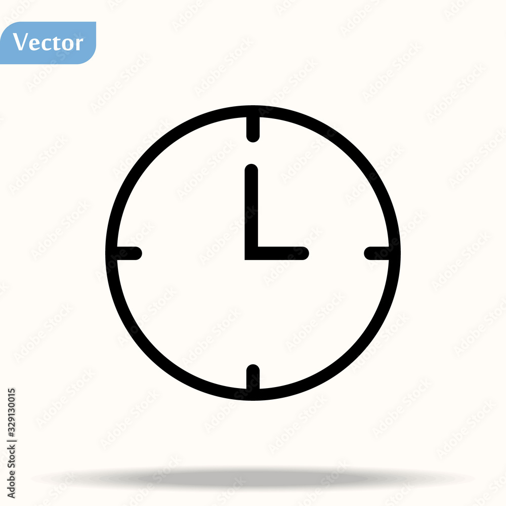 Clock Icon in trendy flat style isolated on grey background. Time symbol for your web site design, logo, app, UI. Vector illustration, EPS10. Clock Icon in trendy flat style isolated on grey background. Time symbol for your web site design, logo, app, UI. Vector illustration, EPS10.