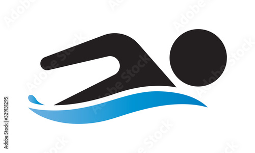 Canvas Print Swim logo for application or website. Swimming championship icon.