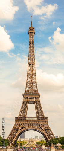 The Eiffel Tower in Paris on a beautiful summer day 