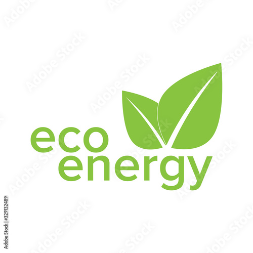 Ecology and Fan Concept, Green Leaves Around Cities Help The World With Eco-Friendly Ideas Eco energy logo template vector icon illustration. Electricity, environment. eps 10