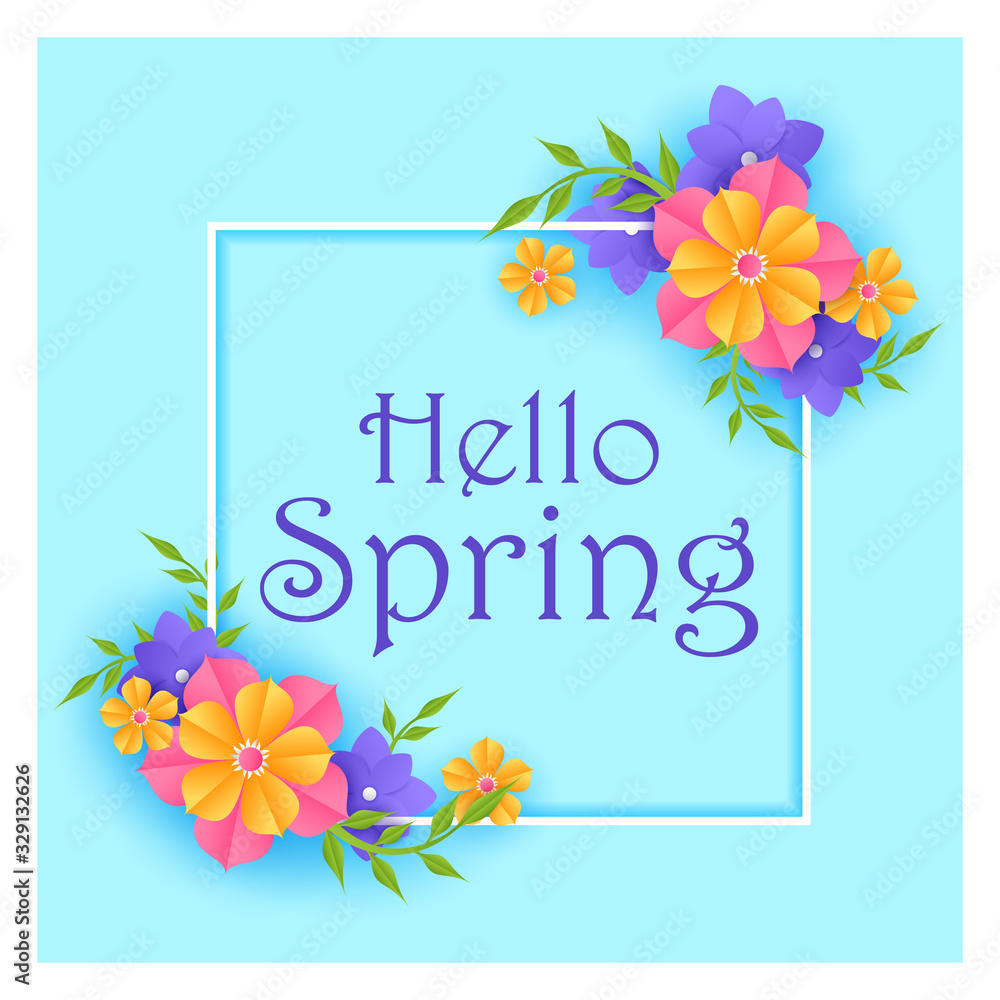 Beautiful fresh flower on floral spring background in vector