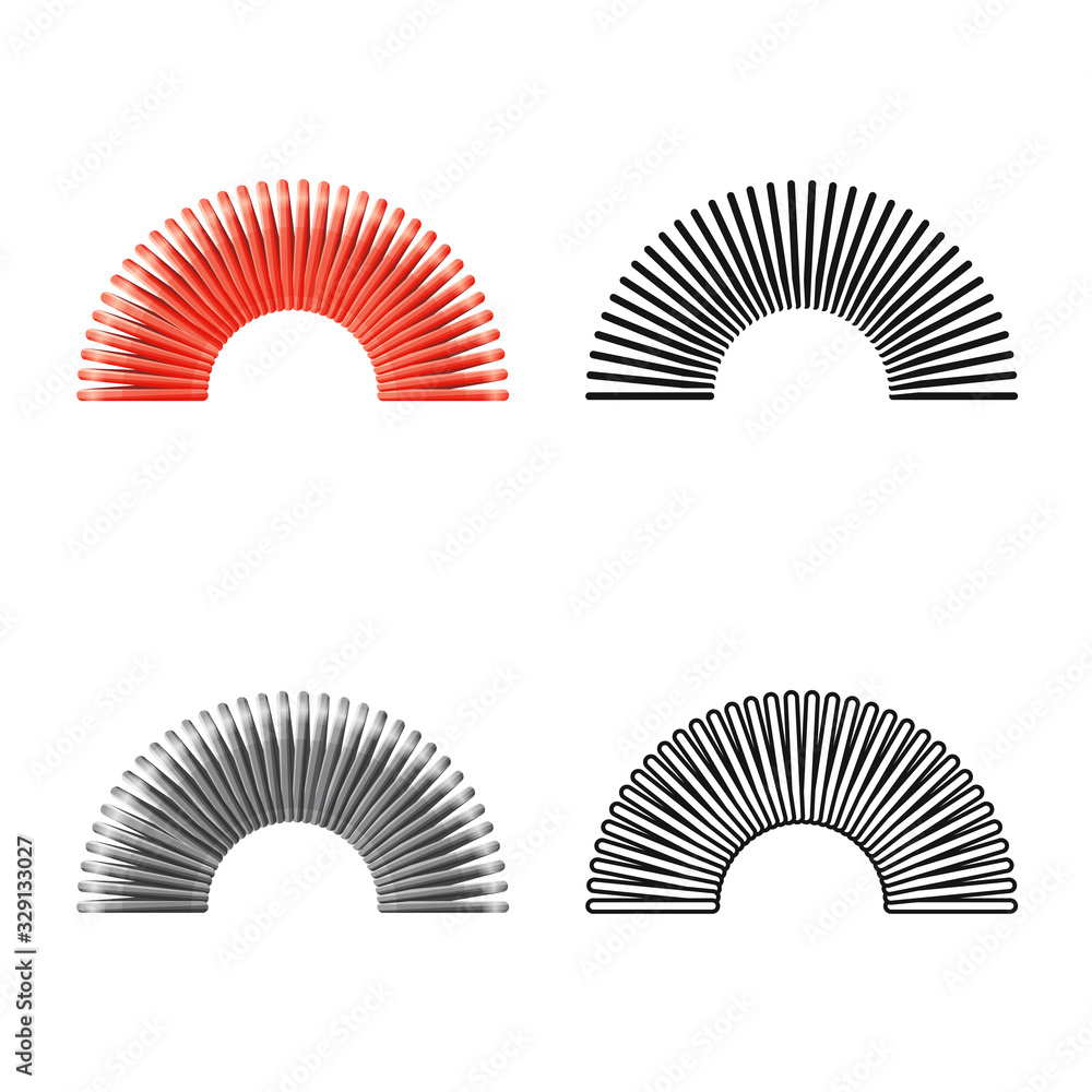 Vector illustration of coil and plastic symbol. Web element of coil and spiral stock vector illustration.