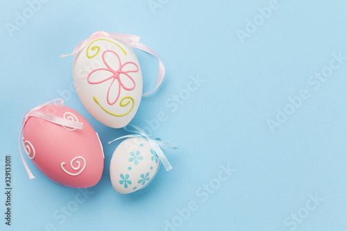Easter greeting card with colorful easter eggs