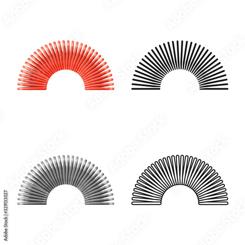 Vector illustration of coil and plastic symbol. Web element of coil and spiral stock vector illustration.