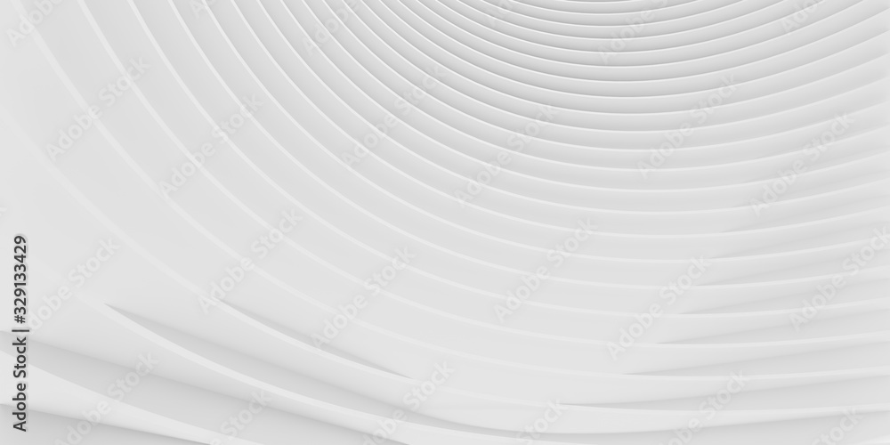 3d Rendering. Abstract Architecture Background. White Circular Building.