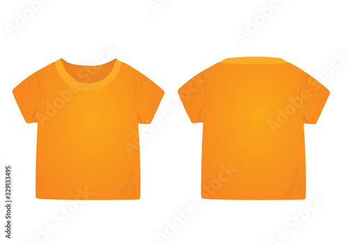 Kids orange shirt. vector illustration