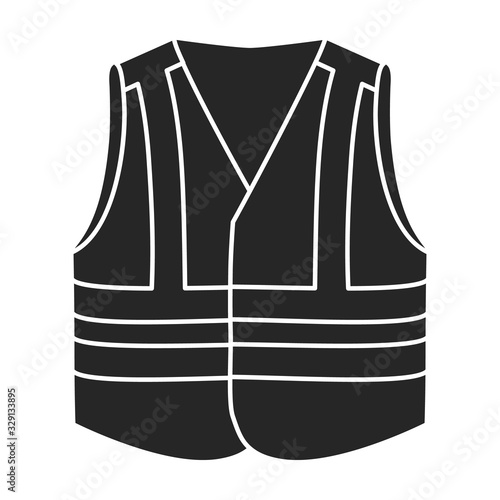 Safety vest vector icon.Black vector icon isolated on white background safety vest.