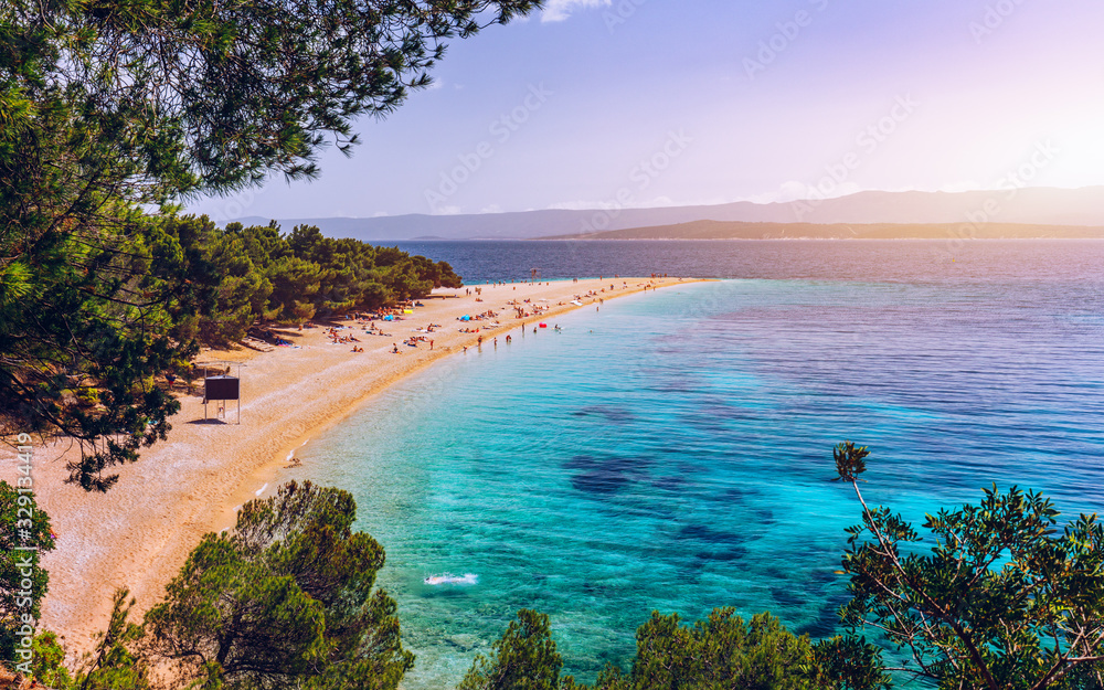 Beautiful Panorama Of Famous Adriatic Beach Zlatni Rat Golden Cape Or beautiful-panorama-of-famous-adriatic-beach-zlatni-rat-golden-cape-or