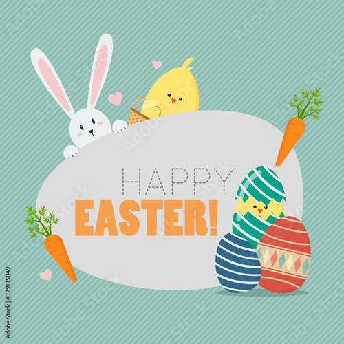 Happy easter with easter elements