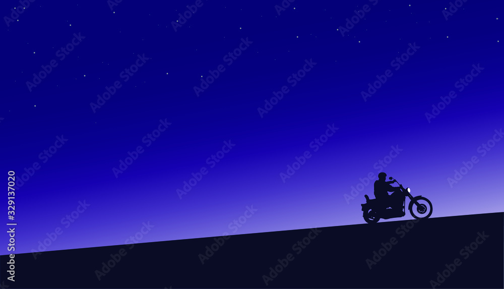 Image of a motorcycle riding up on a black background