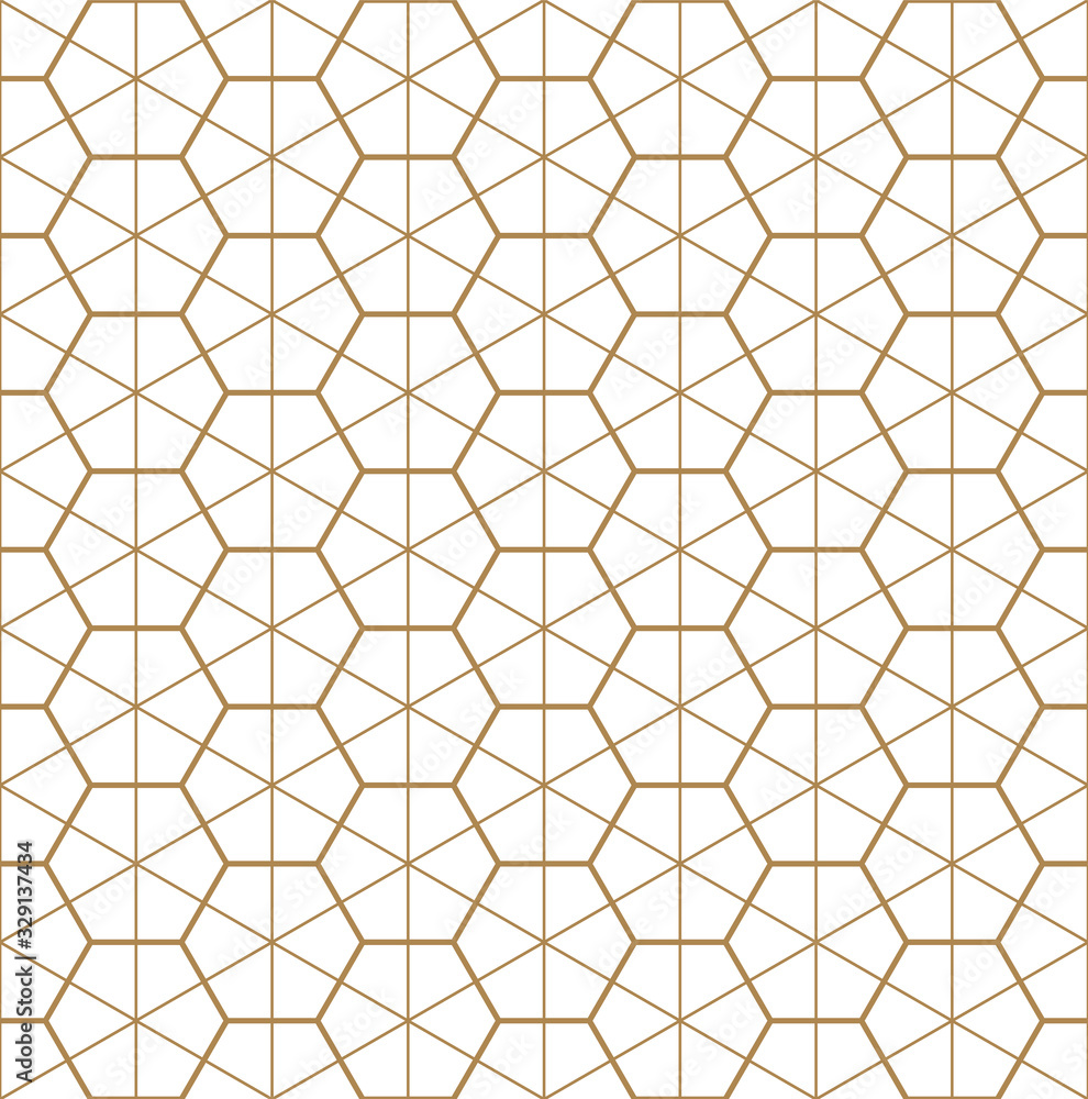 Seamless japanese pattern shoji kumiko in golden. Seamless japanese pattern shoji kumiko in golden.