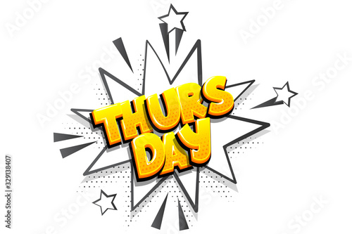 Thursday comic text speech bubble pop art