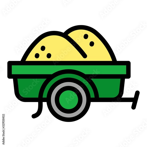 Car farm trailer icon. Outline car farm trailer vector icon for web design isolated on white background
