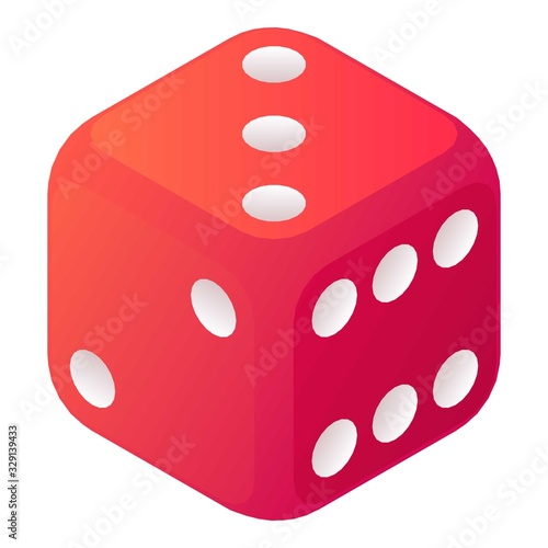 Cheat dice icon. Isometric of cheat dice vector icon for web design isolated on white background