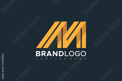 Logo Vector Abstract Initial Letter M Geometric Line. Flat Vector Logo Design Template Element