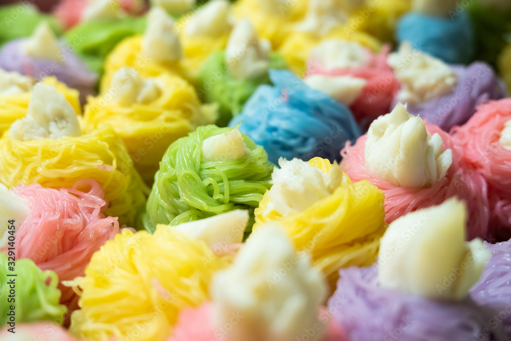 Multicolored rice noodles with crab Multicolored rice noodles with crab