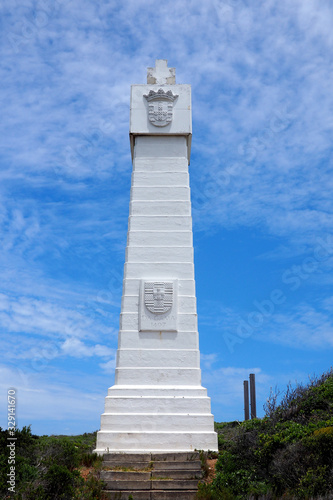 Diaz Cross, Cape Point, South Africa- 10 December 2019: The Diaz cross at Cape Point near Cape Town commemorates Bartholomew Diaz' rounding of the Cape, South Africa