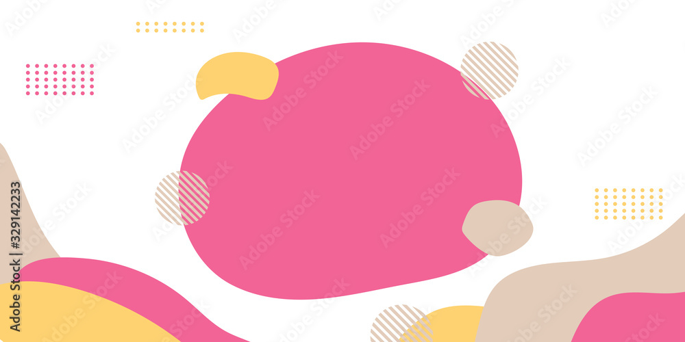 Abstract modern background memphis design. Orange, pink and brown color with memphis element decoration. Suit for presentation design, banner, web header