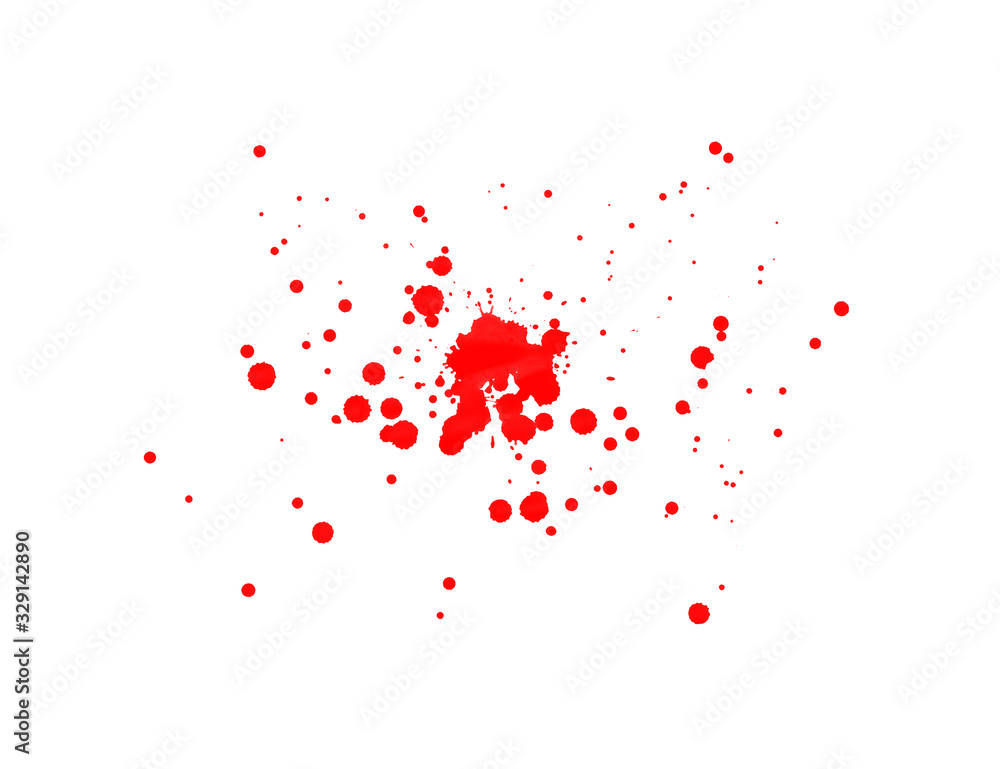 Red splatter brush on white background