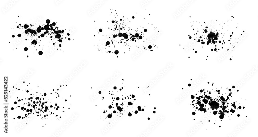 Beautiful set of black ink drops brushes Beautiful set of black ink drops brushes