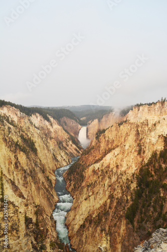 Power of River - Waterfall in Yellowstone National Park