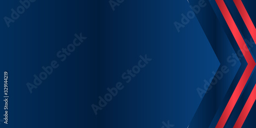  Abstract red dark navy blue white presentation background with arrow to the left.