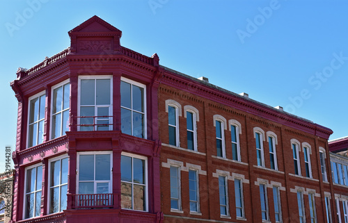 old building with red windows