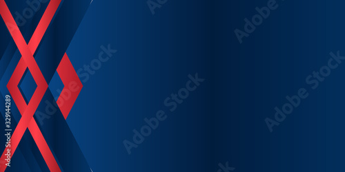  Abstract red dark navy blue white presentation background with arrow to the left.