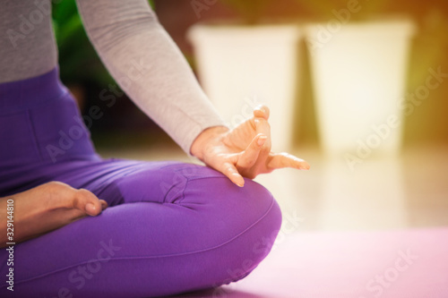 hand yoga sport and good meditation for good health and good heart