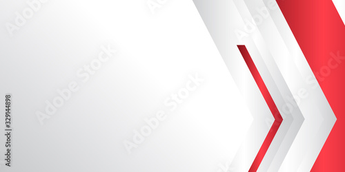 Abstract technology geometric red silver white color shiny arrow speed light motion background.