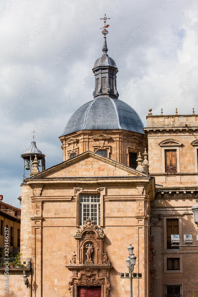 Obraz premium Facade of the historical Anaya Palace built in 1760 at Salamanca in Spain and currently the headquarters of the faculty of philology of the University of Salamanca