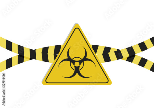 Cartel de aviso de virus de covid-19 o viruela del mono