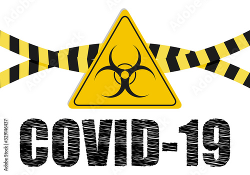 Cartel de aviso de virus covid-19 o coronavirus. 