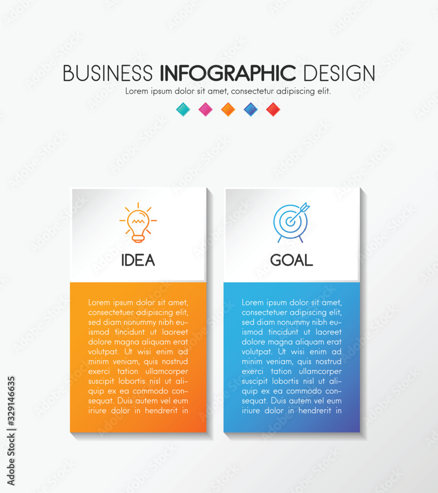 Business infographic with 2 options. 3d flowchart. Vector Business infographic with 2 options. 3d flowchart. Vector
