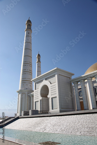 View of the Grand Mosque, Ashgabat, Turkmenistan photo