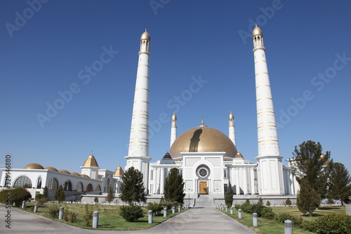 View of the Grand Mosque, Ashgabat, Turkmenistan