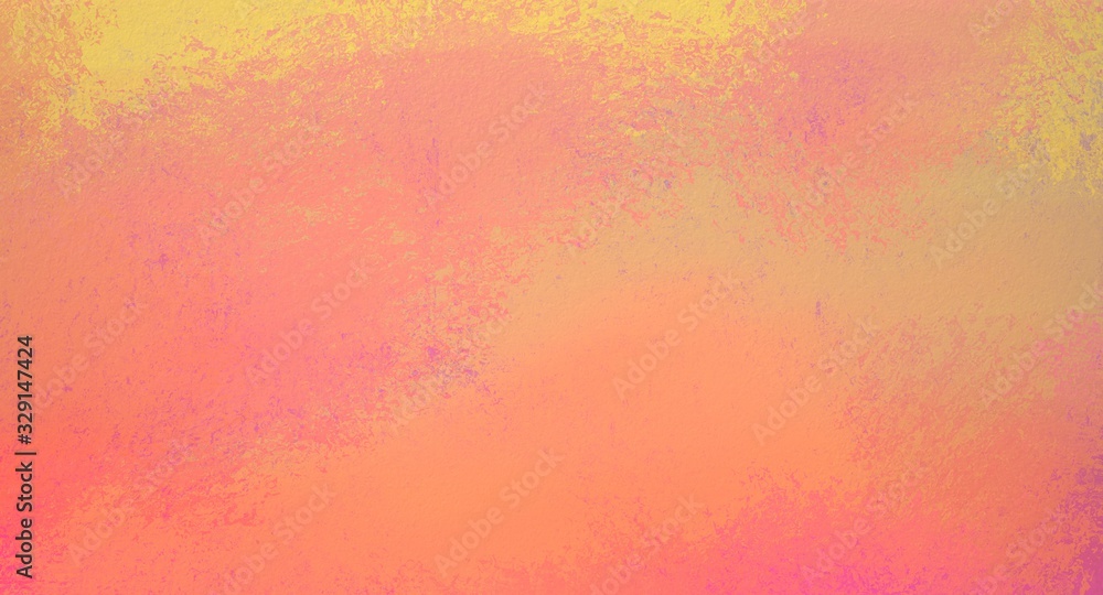 Orange yellow pink and red sunset colors in colorful background design, old distressed sponged texture, warm autumn backdrop