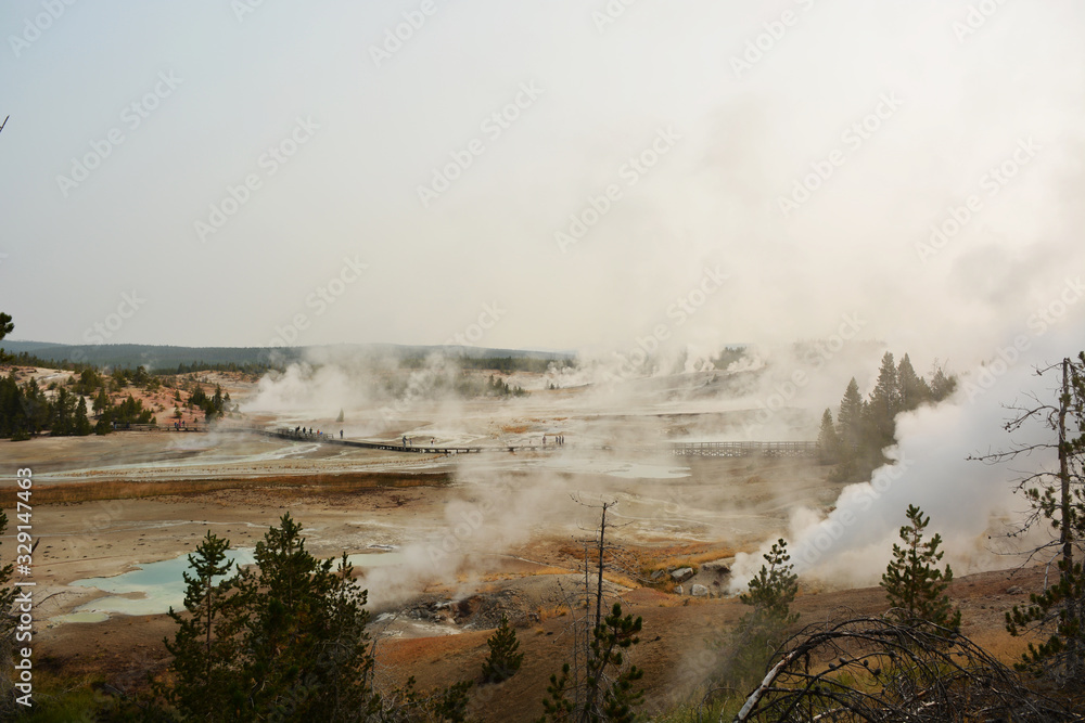 Busy Mother Nature - Gaysers in the Yellowstone National Park Busy Mother Nature - Gaysers in the Yellowstone National Park