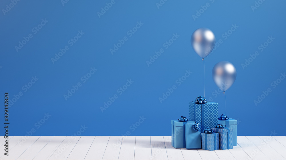3d render blue gift box 3d render blue gift box