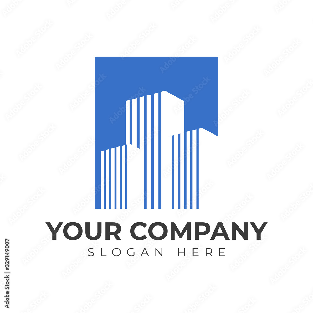 Blue Building Company Logo Concept Blue Building Company Logo Concept
