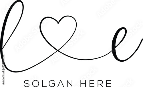 le Initial wedding monogram logo template